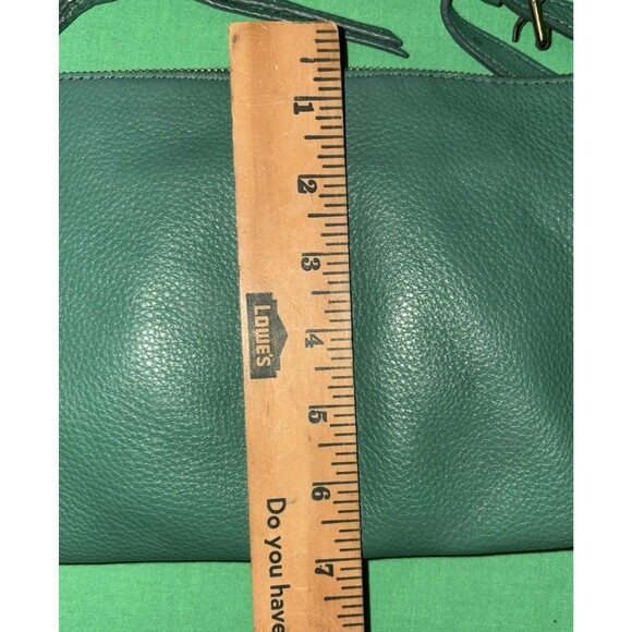 FOSSIL No. 1954 Leather Shoulder Handbag Purse Pebbled Green Medium Crossbody - Picture 14 of 16